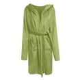 thumbnail image 1 of XMMSWDLA Women Fleece Hooded Bathrobe - Plush Long Robe Bath Robes, 1 of 4