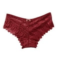 thumbnail image 1 of XMMSWDLA Women Floral Lace Underwear Criss Cross Seamless Bikini Panty Brief Wine 5XL Seamless Thongs for Women, 1 of 8