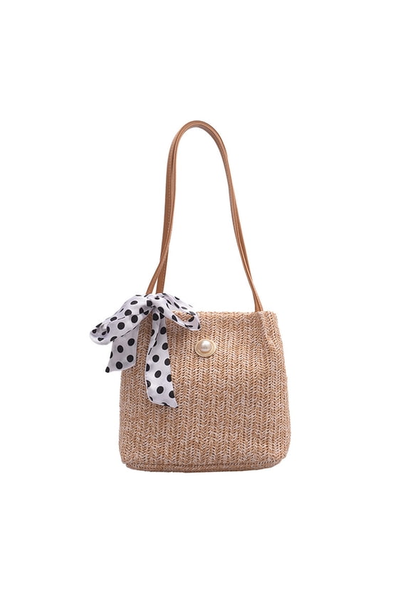 Women Large Straw Beach Tote Bag Summer Hand-Woven Bags Shoulder Bag Leather Handle Beach Handbags with Cute Lace Bow Bag Summer Hand-Woven Bags Mom Birthday Gifts Hand Bags for Women 2024