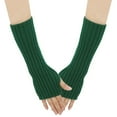 thumbnail image 1 of XMMSWDLA Women'S Solid Knitted Arm Warmers Long Fingerless Gloves Bike Gloves Women Army Green, 1 of 3