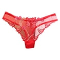 thumbnail image 1 of XMMSWDLA Women Panties Floral Lace Briefs Thongs Underwear Women's Mesh Hi Cut Panty Thong Red Free Size Period Underwear for Women, 1 of 6