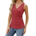 thumbnail image 1 of XMMSWDLA Women Tank Tops Summer Sleeveless Shirts Casual Loose Blouse Tunic Red Swim Tank Top Women, 1 of 7
