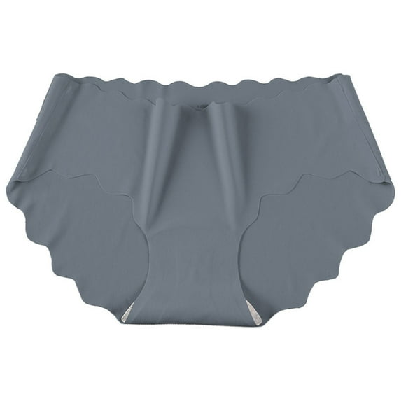 XMMSWDLA Women's Briefs Ice Silk Women's Panties Sexy Female Underpants Pantys Lingerie Gray M Seamless Thongs for Women