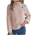 thumbnail image 1 of XMMSWDLA Women’s Casual Print Knitted Pullover Sweaters Long Sleeve Crew Neck Jumper Tops, 1 of 8