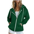 thumbnail image 1 of XMMSWDLA Women's Casual Pure Color Long Sleeve Zip Up Hooded Sweatshirt Lightweight Hoodies Jacket with Pocket Womens Oversized Sweatshirts Womens Oversized Sweatshirts Green L, 1 of 6