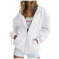 thumbnail image 1 of XMMSWDLA Women's Casual Workout Long Sleeve Cropped Zip Up Hooded Hoodies Sweatshirts Christian Hoodies Christian Hoodies White S, 1 of 7