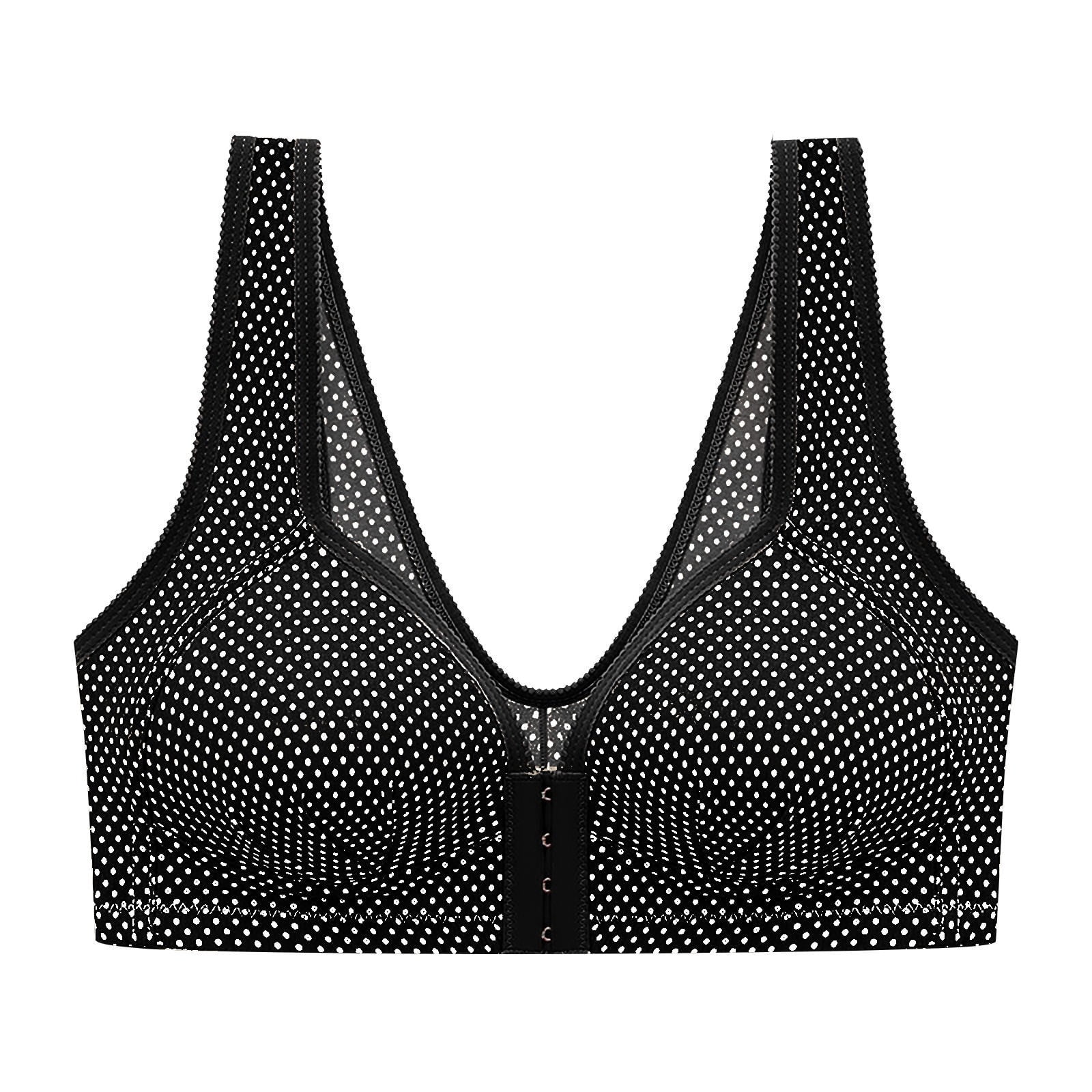XMMSWDLA Women's Comfort Bra, Front-Close Wireless T-Shirt Bra Plus ...