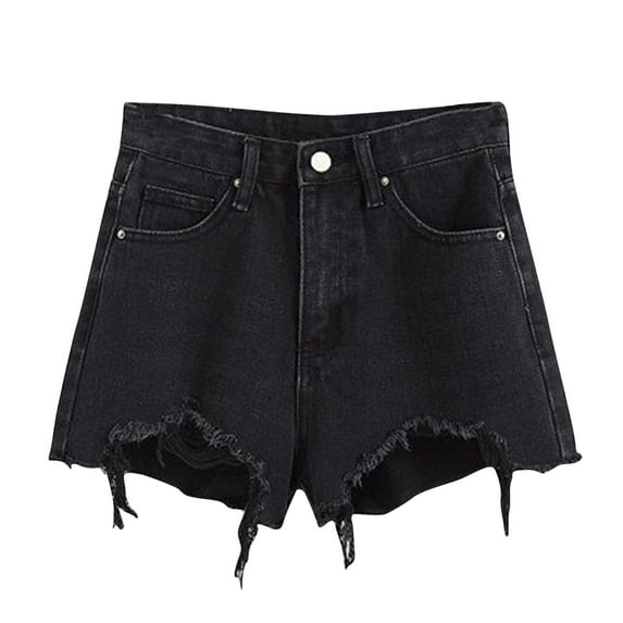 XMMSWDLA Women's High Waisted Ripped Stretchy Denim Hot Short Summer Jean Shorts Black Girls Athletic Shorts