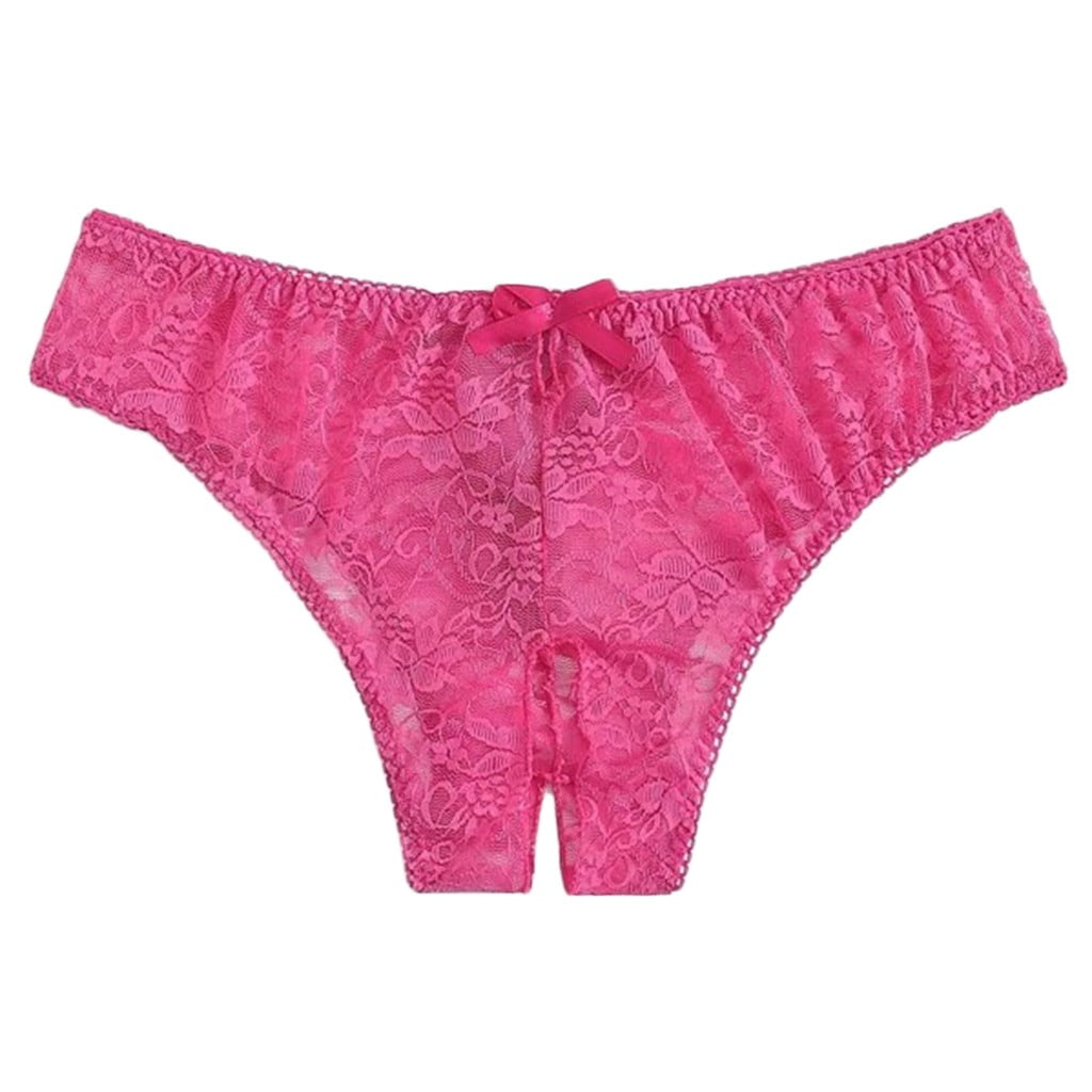 XMMSWDLA Women's Lace Sexy Hollow Open Crotch Panties Underwear