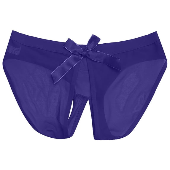 XMMSWDLA Women's Mesh Open Low Waist Perspective Taste Underwear Women Underwear Lingerie Thongs Panties Ladies Underwear Underpants Blue Free Size Cotton Thongs for Women