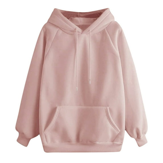 XMMSWDLA Women's Oversized Fall Winter Sweatshirts Long Sleeve Crew Neck Casual Solid Color Pullover Sweatshirt Tops Shirts Nursing Sweatshirt Nursing Sweatshirt Pink XL