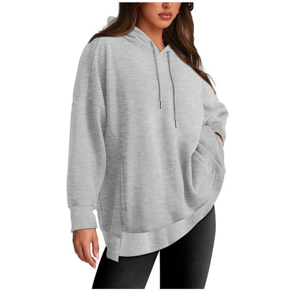 XMMSWDLA Women's Oversized Hoodies Fleece Sweatshirts Fall Long Sleeve Sweater Pullover Hoodie With Pocket