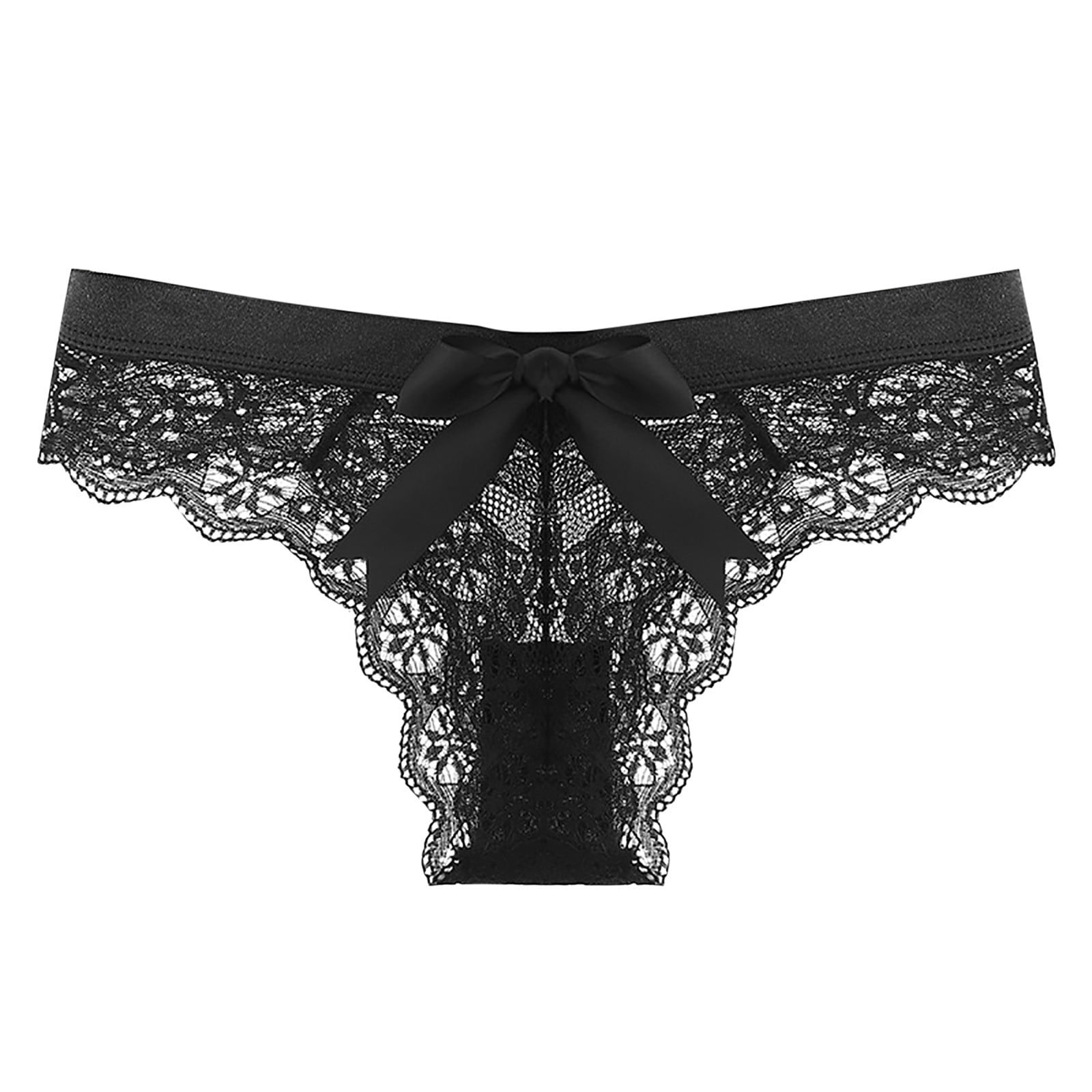 Qxutpo 6-Pack Underwear Women Lace Small Traceless Low Waist T String Pants  Tempting Underpant Panties 