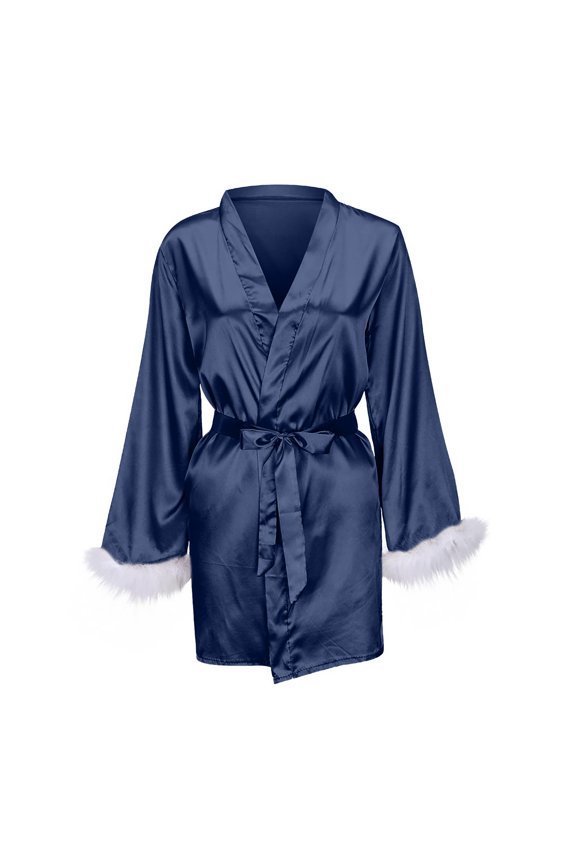 Women's Short Satin Robe Kimono Bride Bridesmaid Bathrobe Getting Ready Robe Soft Sleepwear Ladies Robes