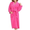 thumbnail image 1 of XMMSWDLA Womens Fleece Hooded Robes Plush Long Bathrobes Soft Comfy Warm Bath Robe Coral Velvet Pajamas Shower Pajamas, 1 of 4