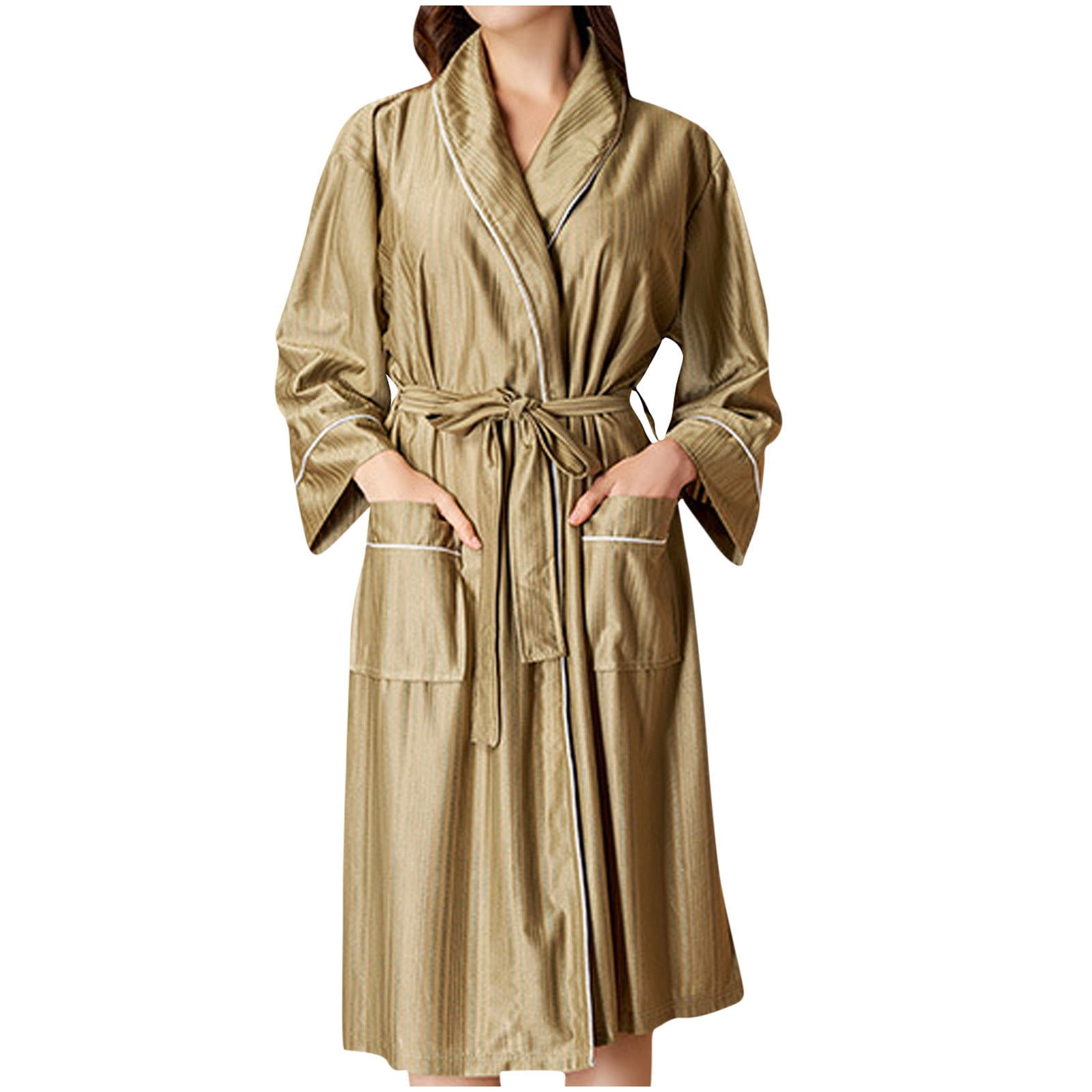 Xmmswdla Womens Long Hooded Bathrobe Fleece Full Length Bathrobe With