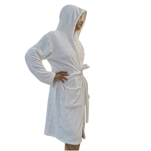 XMMSWDLA Womens Robe with Hood-Womens Long Hooded Bathrobe Full Length Plush Fleece Bathrobe Bath Robes