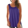 thumbnail image 1 of XMMSWDLA Womens Tank Tops Summer T Shirts Sleeveless Casual Loose Tunic Blouses Purple Womens Tank Tops, 1 of 7