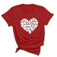thumbnail image 1 of XMMSWDLA Womens Valentine'S Day Graphic Tees Short Sleeve Heart Printed Shirts Blouse Tops Women Shirts, 1 of 5