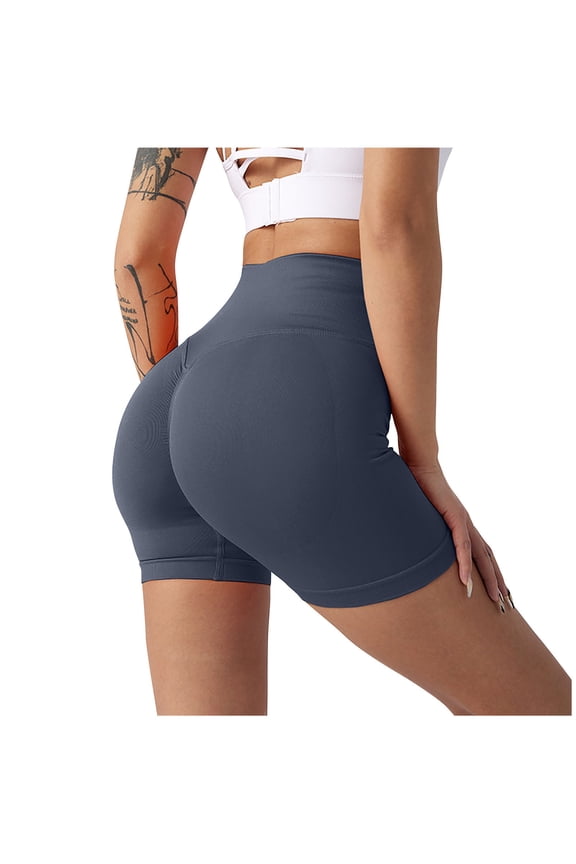 Workout Shorts for Women Scrunch Butt Lifting High Waisted Yoga Gym Seamless Booty Biker Shorts Navy Shorts for Teen Girls