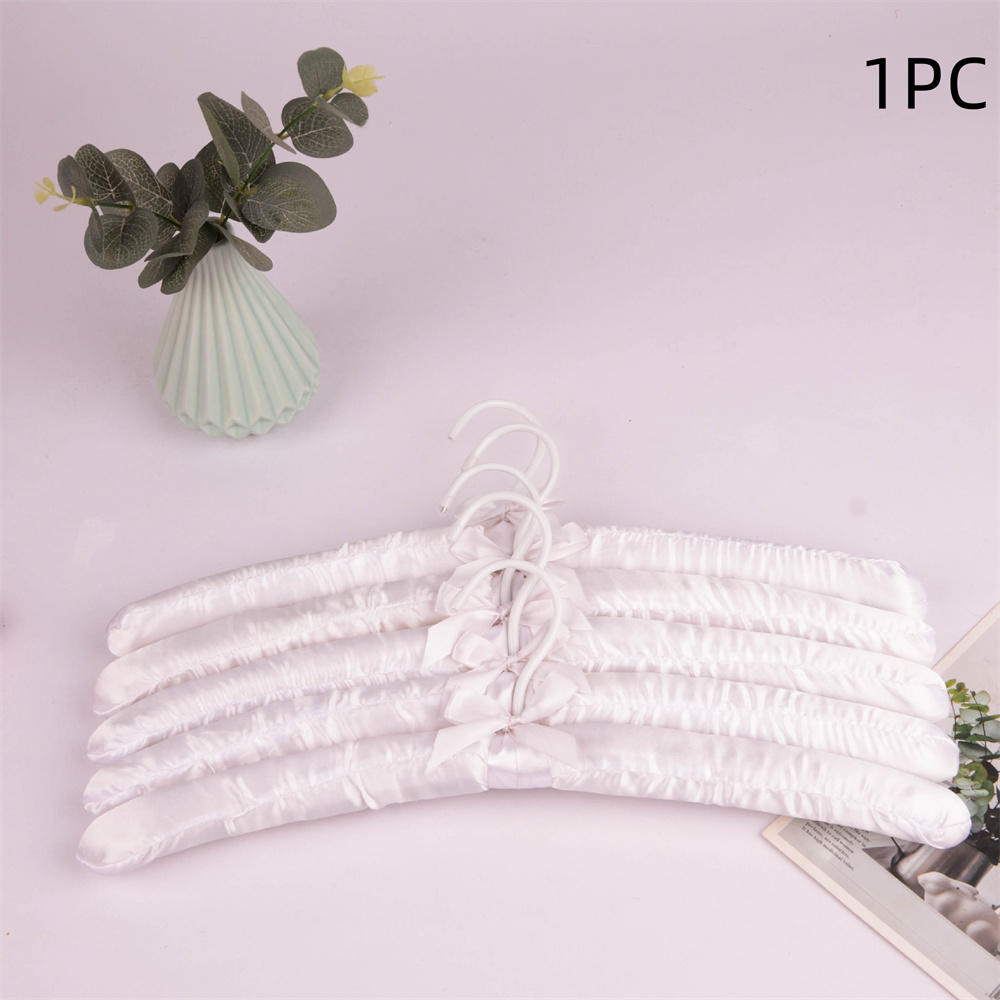 XMNZMH 1PC Satin Padded Clothes Hanger Silk Wrapped Coat Rack Wrinkle