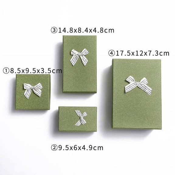 XMNZMH Gift Box with Lid - Christmas Gift Nesting Gift Box - Luxury Gift Box with Ribbon Bow - Wrapped Gift Box for Christmas, Birthdays, Anniversaries, Valentine's Day and more.(Green)14.8*8.4*4.8cm