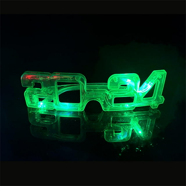 XMNZMH Glowing Eight Lights New Year Glasses Digital 2024 Flash Glasses