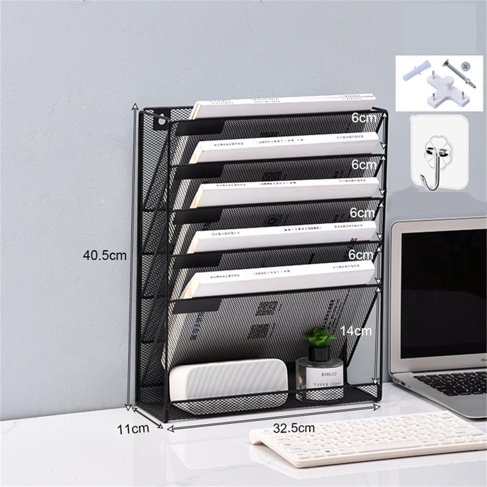 XMNZMH Hanging Metal File Rack Storage Rack, Five Layer Newspaper And ...