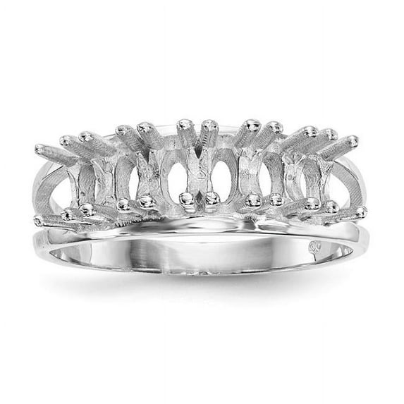 XMR2-6W-7 14K White Gold Polished 6-stone Mothers Mounting Ring, Size 7