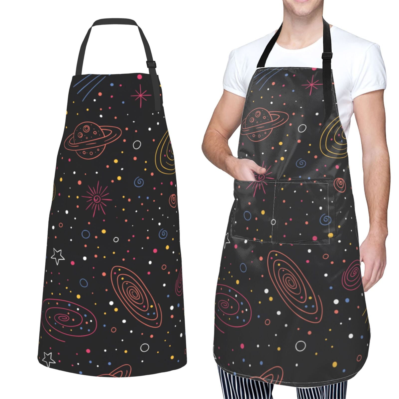 ❤︎おくちょん❤︎ XMXT 1 Pcs Waterproof Kitchen Cooking Apron, Cute Cosmic Hand