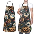 thumbnail image 1 of XMXT 1 Pcs Waterproof Kitchen Cooking Apron, Eyeball Pumpkin Creepy Print Adjustable Aprons for Women Men with Pockets, 1 of 9