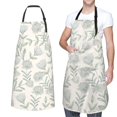 thumbnail image 1 of XMXT 1 Pcs Waterproof Kitchen Cooking Apron, Fresh Botanical Pattern Adjustable Aprons for Women Men with Pockets, 1 of 9
