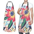 thumbnail image 1 of XMXT 1 Pcs Waterproof Kitchen Cooking Apron, Romantic Flower Plants Adjustable Aprons for Women Men with Pockets, 1 of 9