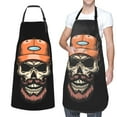 thumbnail image 1 of XMXT 1 Pcs Waterproof Kitchen Cooking Apron, Skeleton Courier Pattern Adjustable Aprons for Women Men with Pockets, 1 of 9