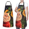 thumbnail image 1 of XMXT 1 Pcs Waterproof Kitchen Cooking Apron, Sunflower Cat Vintage Pattern Adjustable Aprons for Women Men with Pockets, 1 of 9