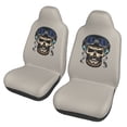 thumbnail image 1 of XMXT 2Pcs Car Seat Cover Decor Protector, Motorcycle Skeleton Print Front Seat Covers for Cars SUVs, Universal Fit, 1 of 9