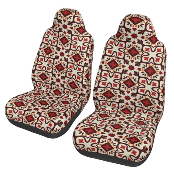 XMXT 2Pcs Car Seat Cover Decor Protector, Perris Geometric Plants Bucket Auto Front Seats Covers Fits for Cars SUVs Trucks, Universal Fit