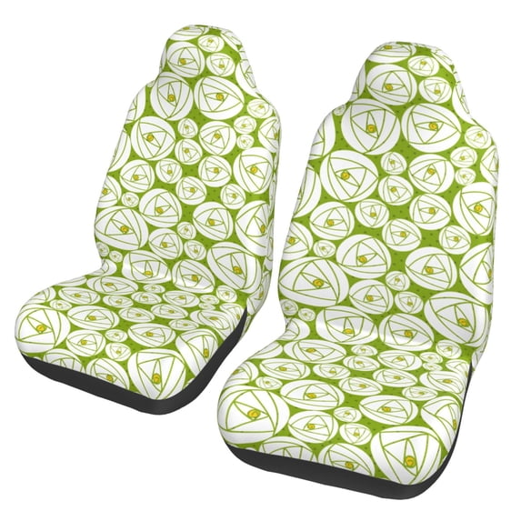 XMXT 2Pcs Car Seat Cover Decor Protector, Spherical Rose Print Front Seat Covers for Cars SUVs, Universal Fit