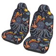 thumbnail image 1 of XMXT 2Pcs Car Seat Cover Decor Protector, Undersea Creatures Decoration Bucket Auto Front Seats Covers Fits for Cars SUVs Trucks, Universal Fit, 1 of 9