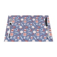 thumbnail image 1 of XMXT 6 Pcs PVC Woven Placemats, Cartoon Stationery Blue Illustration Stain Resistant Anti-Skid Place Mats for Dining Table, 12 x 18 inches, 1 of 6