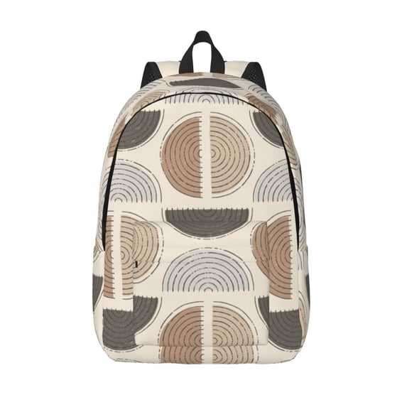 XMXT Backpack for School Work, Abstract Creative Dots Canvas Bookbag Travel Bag for Women Men, S