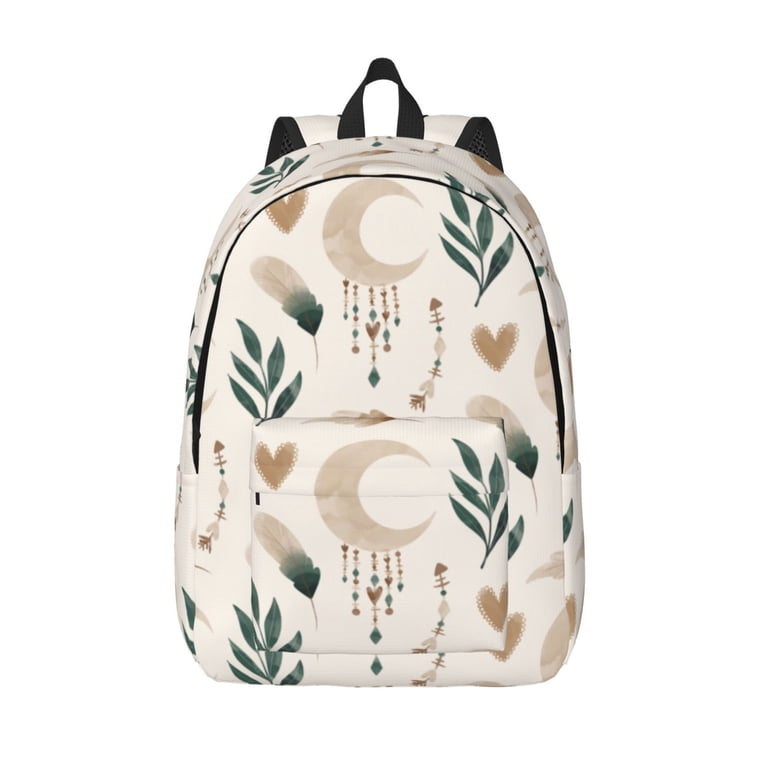 XMXT Backpack for School Work, Boho Dreamcatcher Moon Canvas