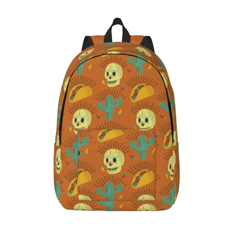 XMXT Backpack for School Work, Cartoon Mexican Skull Sandwich