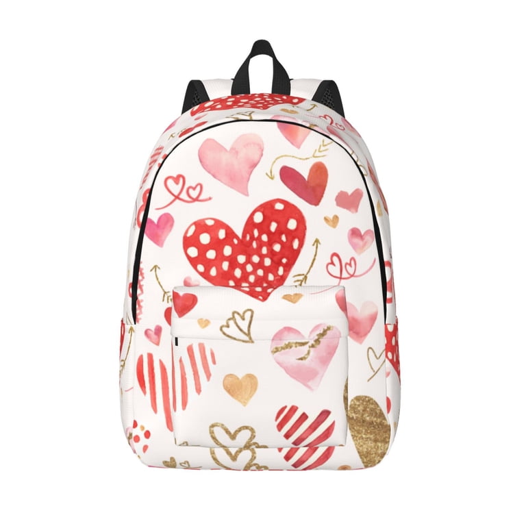 XMXT Backpack for School Work, Cartoon Style Love Print  display picture 1