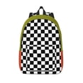 thumbnail image 1 of XMXT Backpack for School Work, Green Orange Check Print Canvas Bookbag Travel Bag for Women Men, m Multicolor, 1 of 7