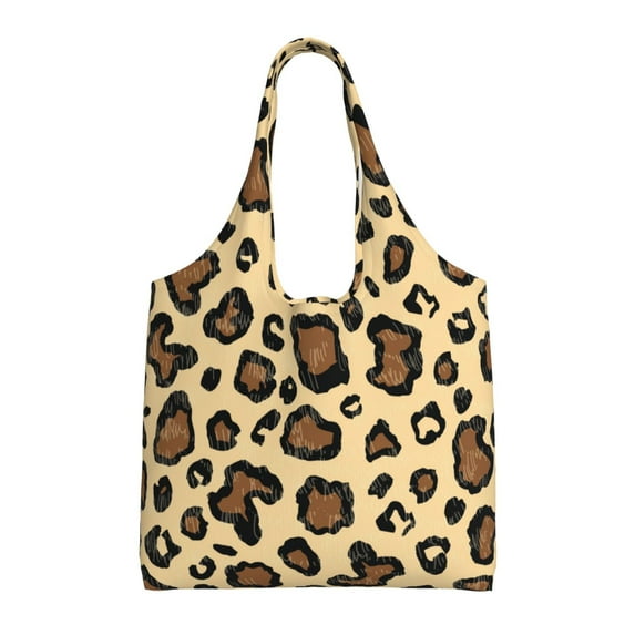 XMXT Canvas Tote Bag, Abstract Leopard Graffiti Large Handbag for Women, Shopping Working Travel