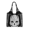 thumbnail image 1 of XMXT Canvas Tote Bag, Cosmic Skull Design Print Large Handbag for Women, Shopping Working Travel, 1 of 7