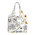thumbnail image 1 of XMXT Canvas Tote Bag for Women, Halloween Elements Hand Painting Large Reusable Shopping Bags, Multicolor, 1 of 7