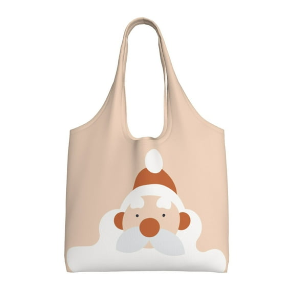 XMXT Canvas Tote Bag for Women, Minimalist Santa Large Reusable Shopping Bags, Multicolor