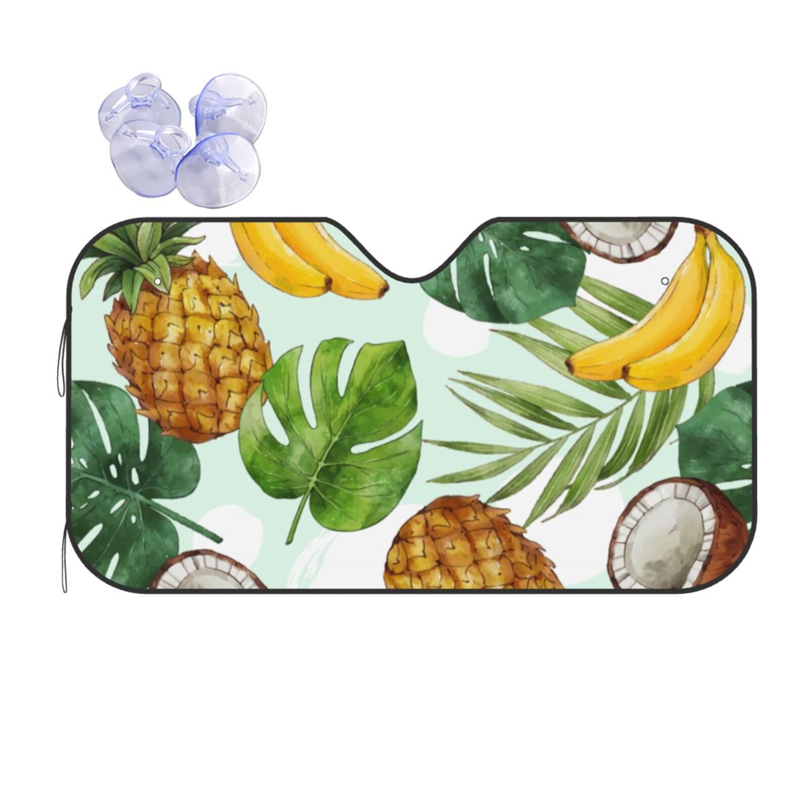 Cartoon Green Avocado Patttern Print Car Sun Shade